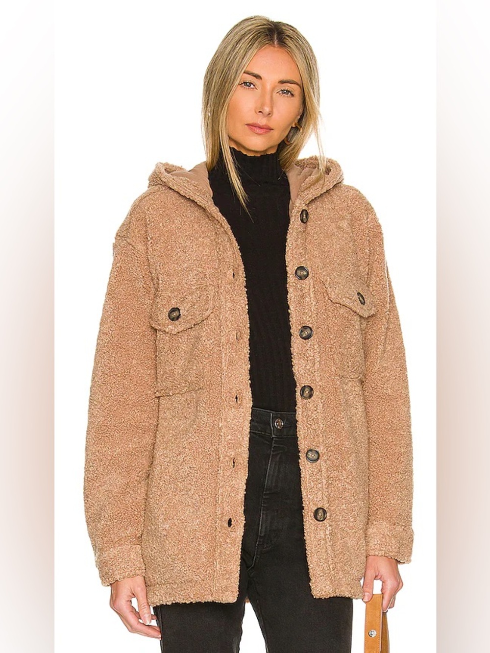 Sanctuary Hooded Harlow Sherpa Jacket EUC